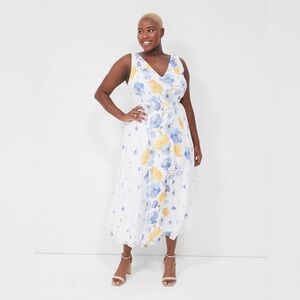 Lane Bryant Floral Sleeveless Fit & Flare Midi Dress - New - Size 24